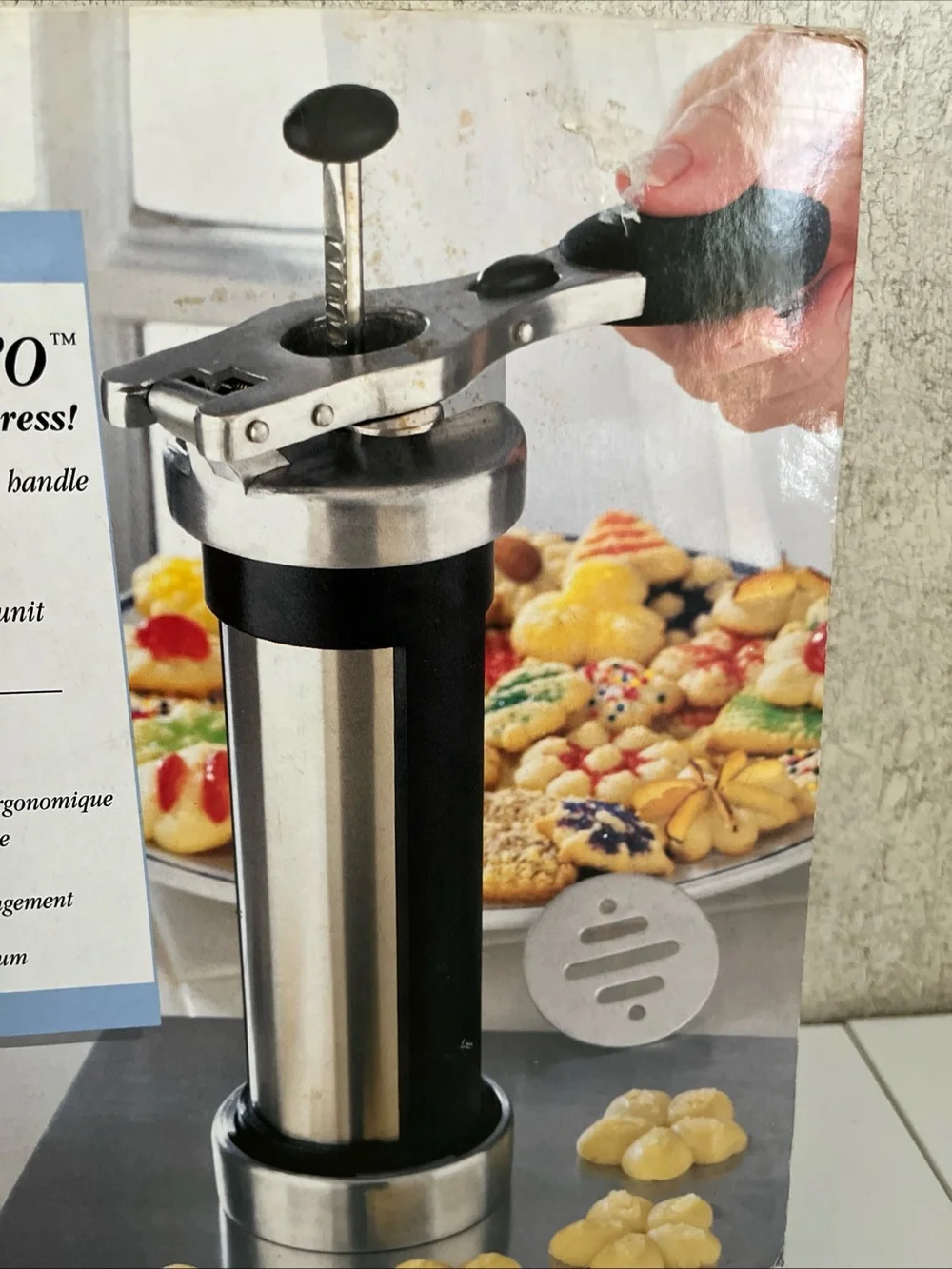 Wilton Cookie Pro Cookie Press 2104-4002 Stainless Barrel 10 Disks Spritz Maker